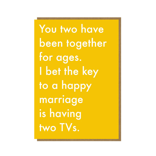 Two TVs - funny anniversary card
