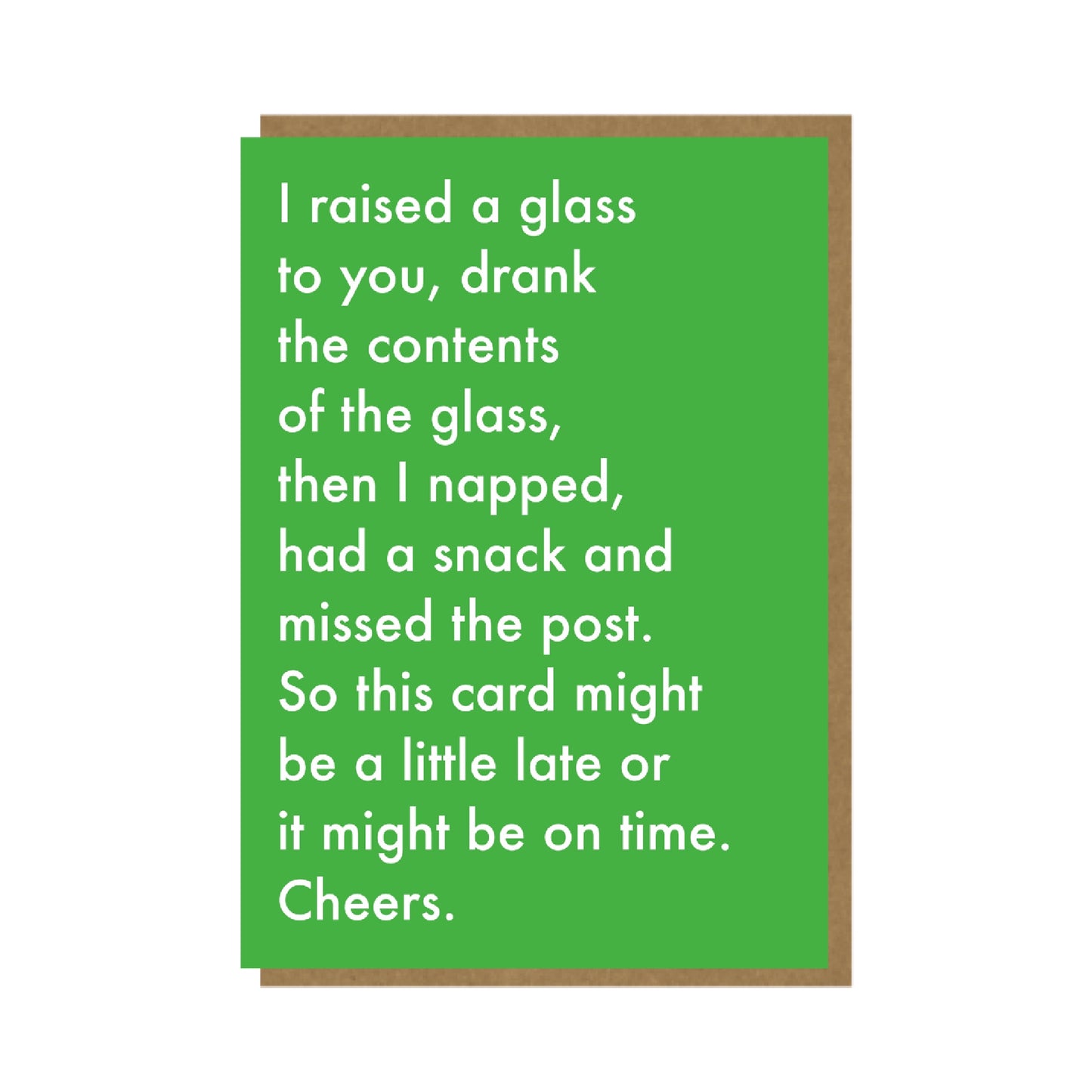 Funny belated birthday card