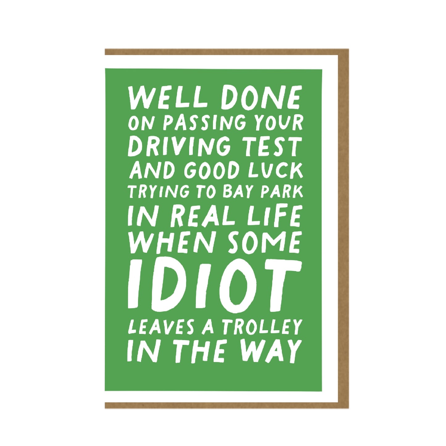 Trolley - driving test congratulations card