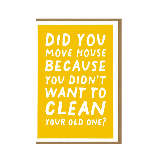 Clean Home - funny new home card