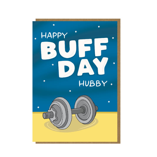 Buff Hubby - funny birthday card for husband