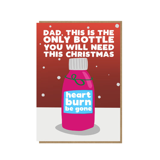 Dad's Bottle - funny Christmas card for Dad