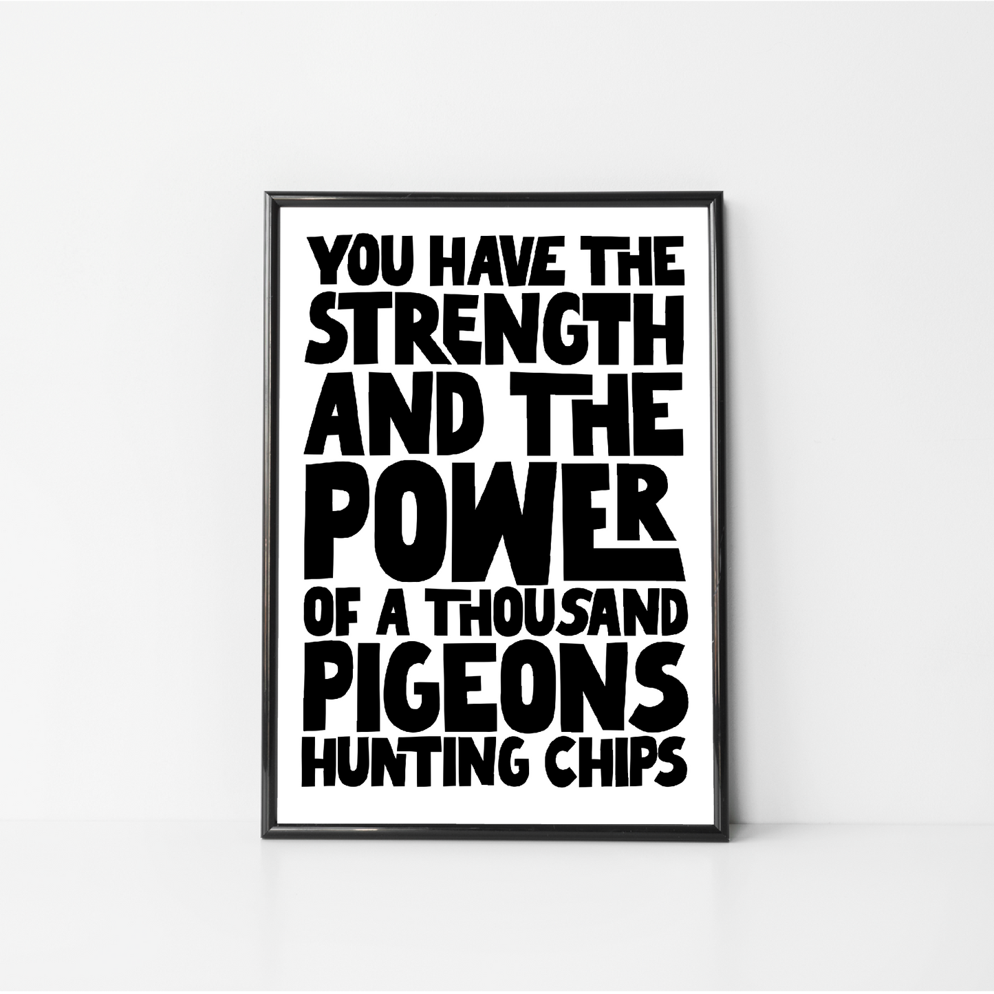 Pigeon and Chips wall art gift