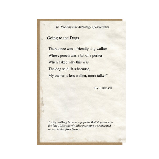Going to the Dogs - Funny Limerick Card