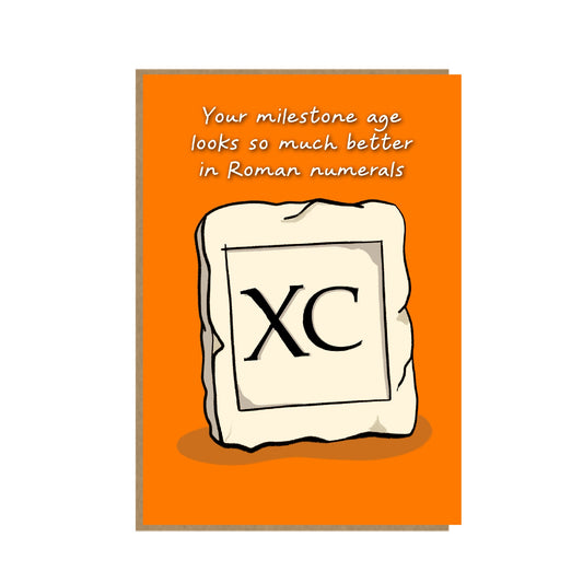 Roman Numerals - Age 90 - Funny Eightieth Birthday Card