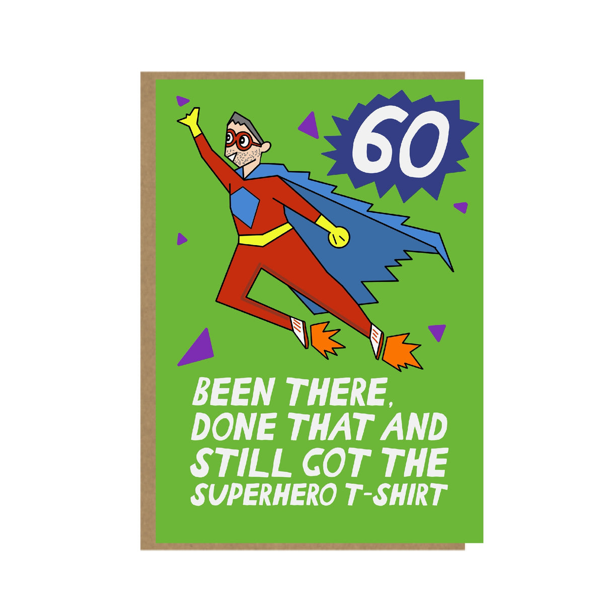 60 Birthday Card - Funny birthday card for him - Superhero