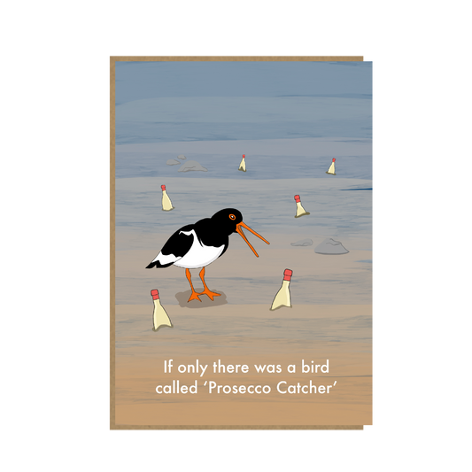 Prosecco Catcher - funny Norfolk card