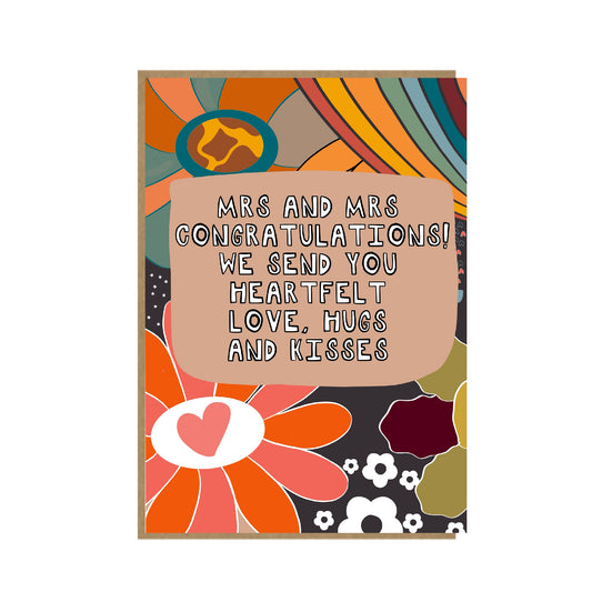 Mrs and Mrs - LGBT+ Lesbian wedding card