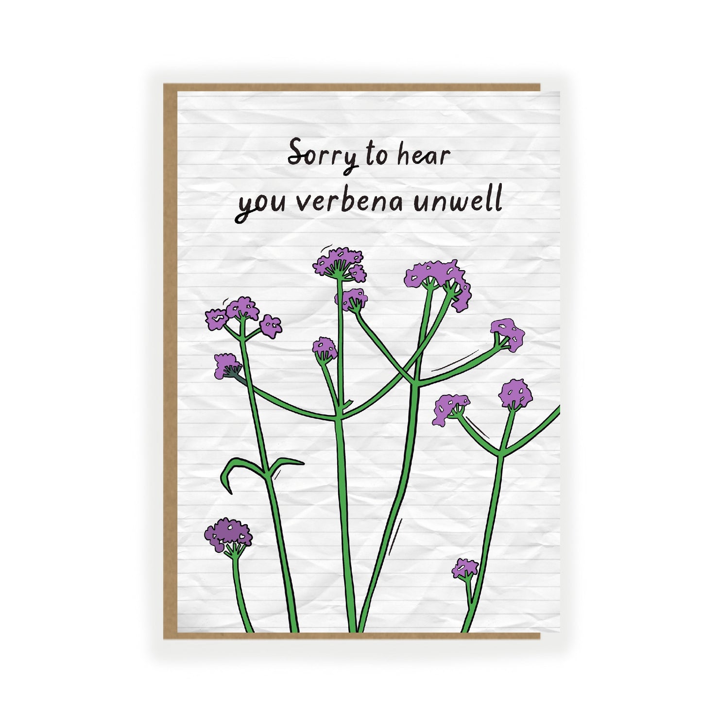 Get well Soon Card - funny Verbena card for Gardeners