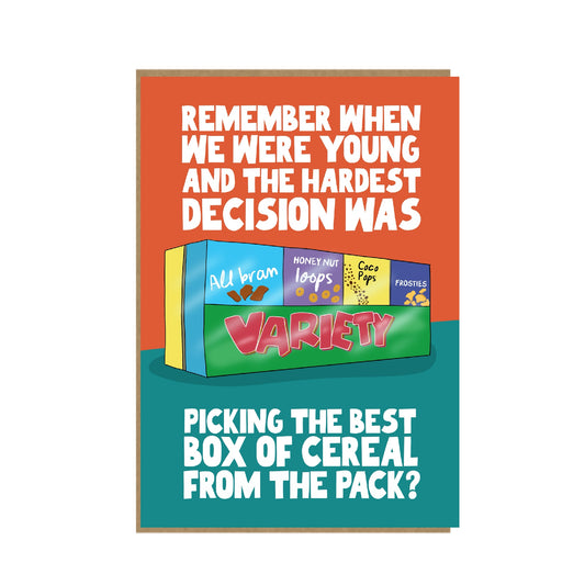 Variety Pack Card - Funny Nostalgic Birthday card