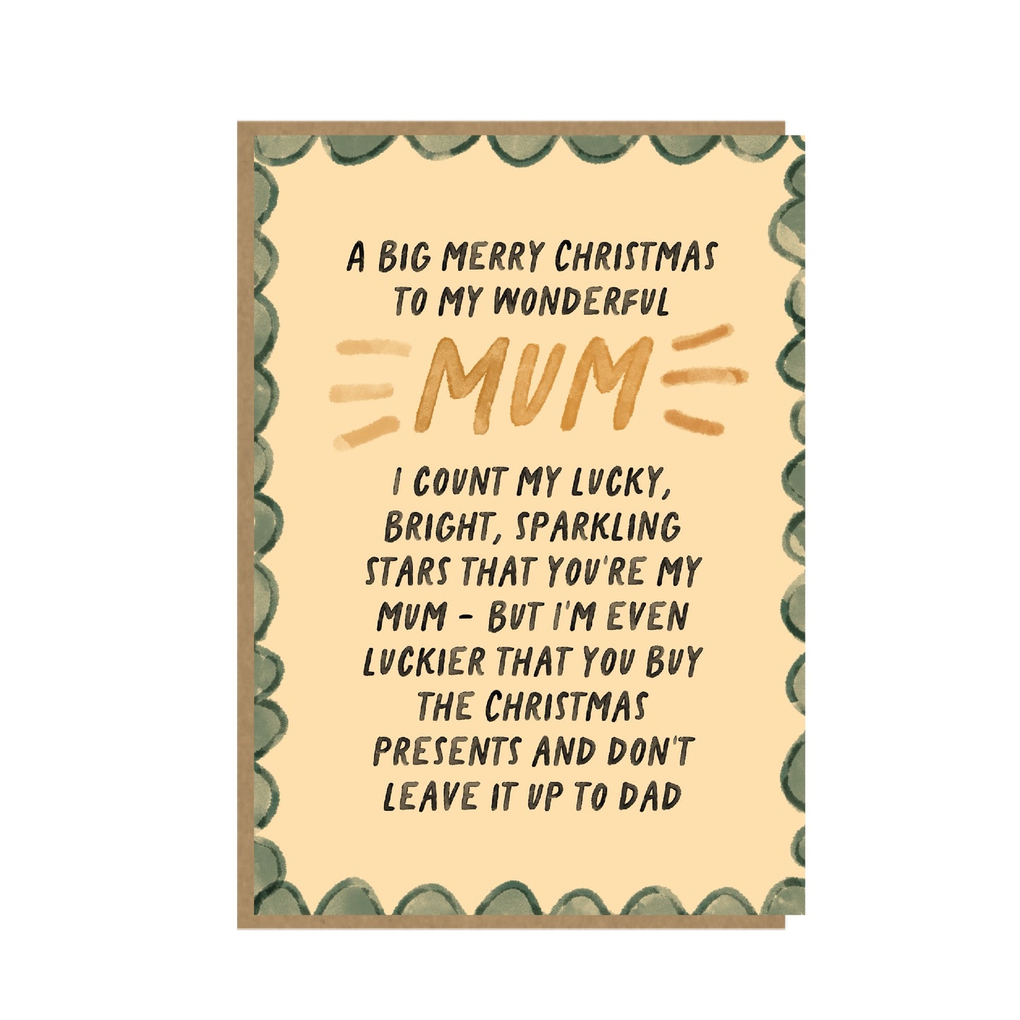 Heartfelt and funny Christmas card for Mum