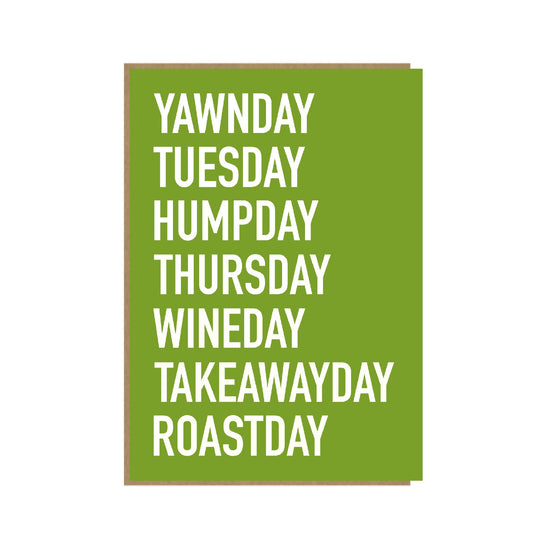 Days of the week Card - Roast Dinner Day Card