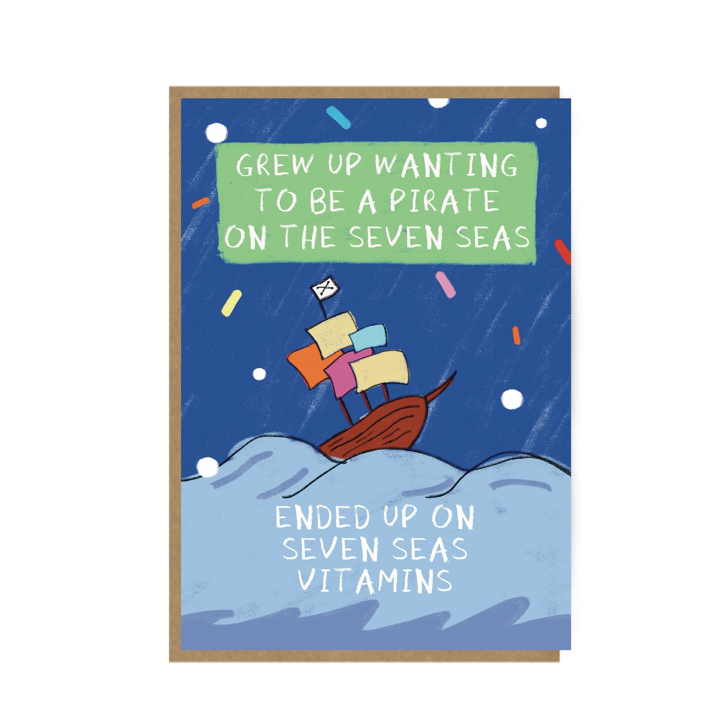 Pirate Card - Funny Pirate Ship Card - Nostalgic Card