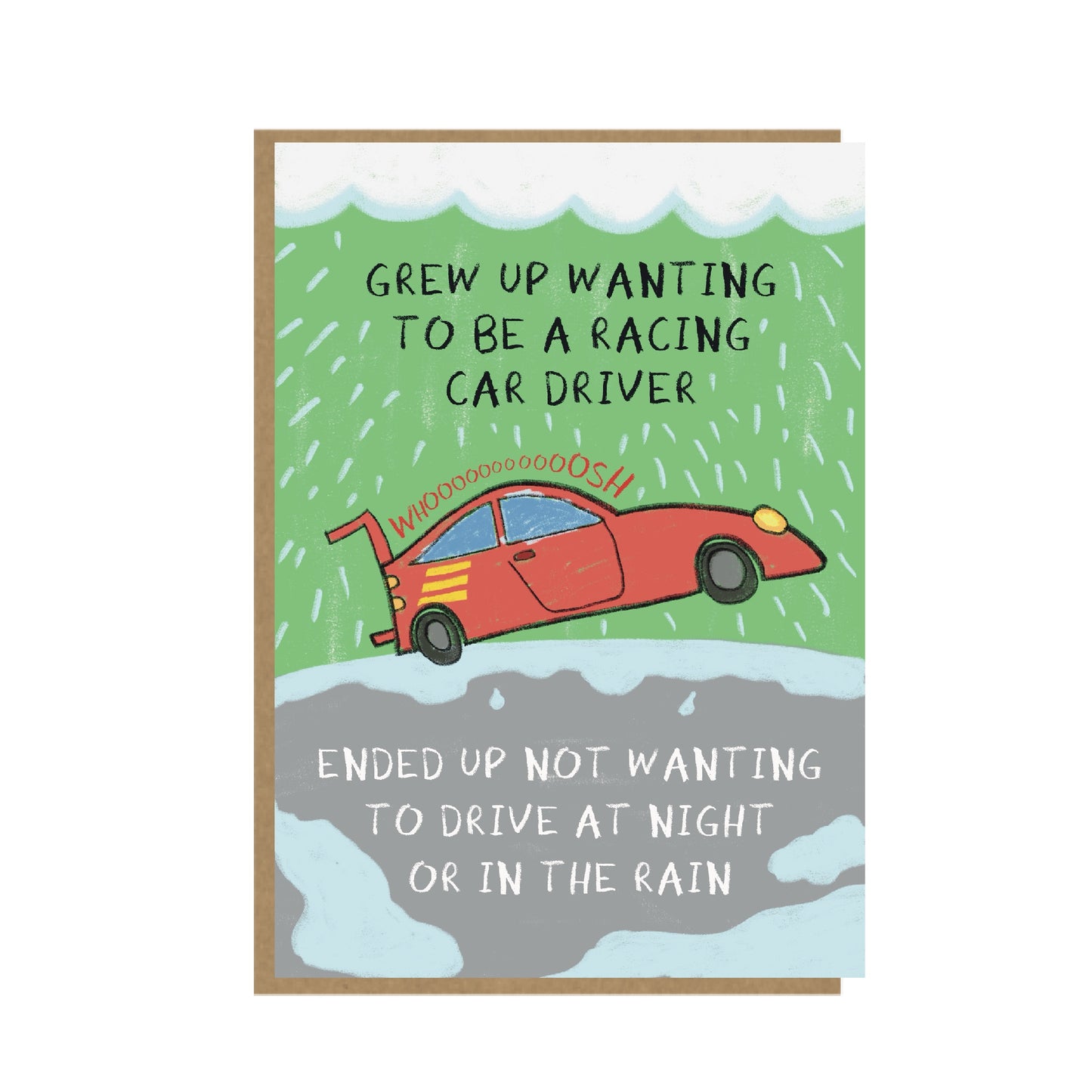 Racing Car Card - Funny Driving Card - Nostalgic Card