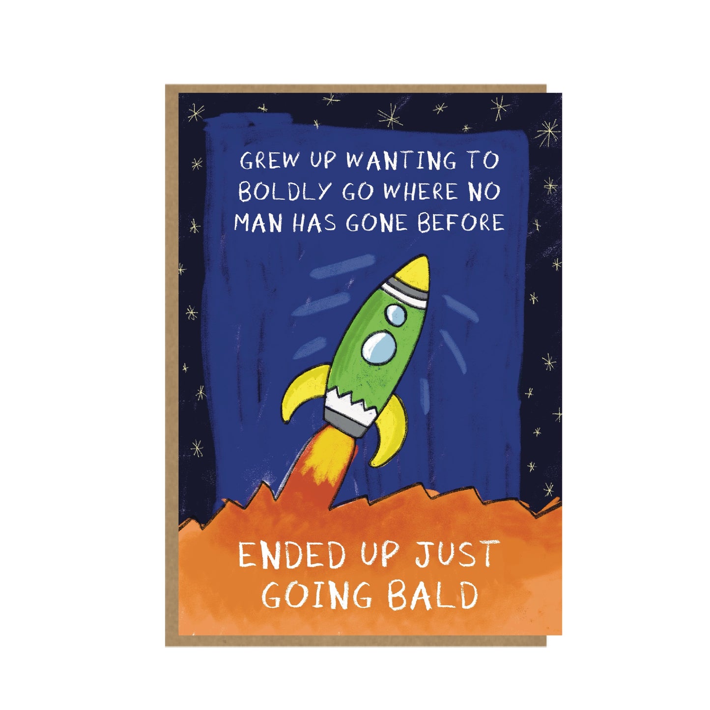 Rocket Ship Card - Funny Astronaut Card - Nostalgic Card for Him