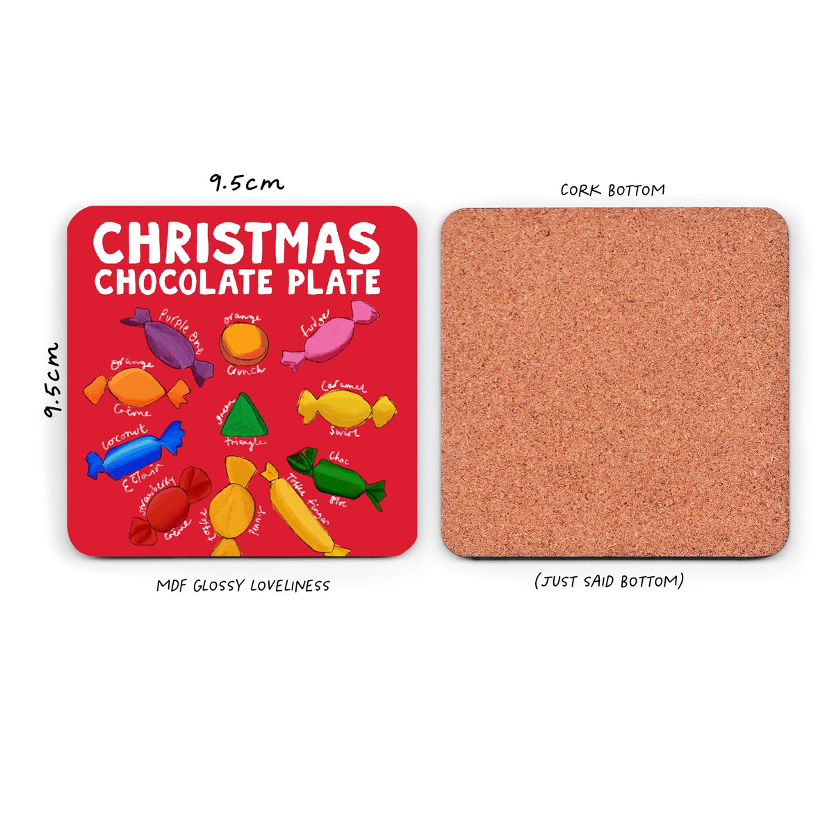 Funny Drinks Coaster - Christmas Chocolate Coaster - Quality Street Coaster