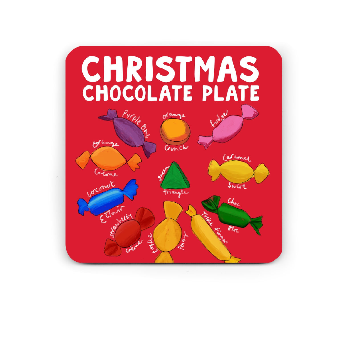 Funny Drinks Coaster - Christmas Chocolate Coaster - Quality Street Coaster
