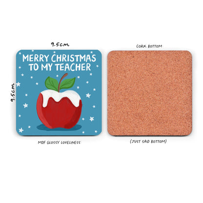 Funny Drinks Coaster - Christmas Thank you teacher Coaster