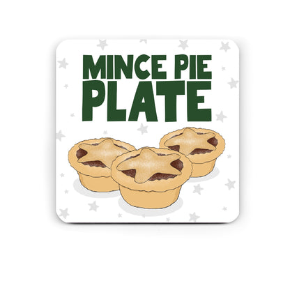 Funny Drinks Coaster - Mince Pie Plate - Funny Christmas Coaster