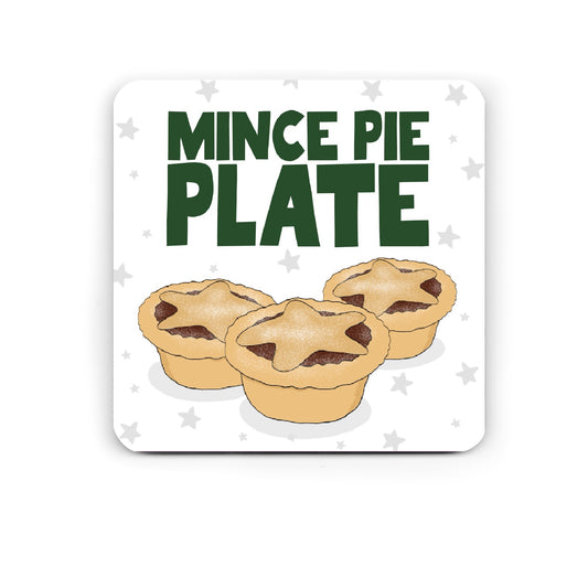Funny Drinks Coaster - Mince Pie Plate - Funny Christmas Coaster