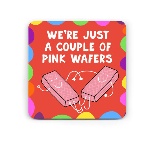 Funny Drinks Coaster - Biscuit Lover - Pink Wafer Gift - LGBT Valentine's Gift