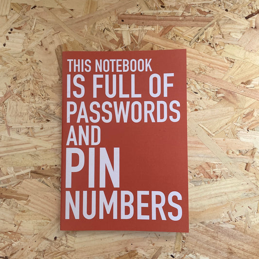 Passwords and PIN Numbers notebook