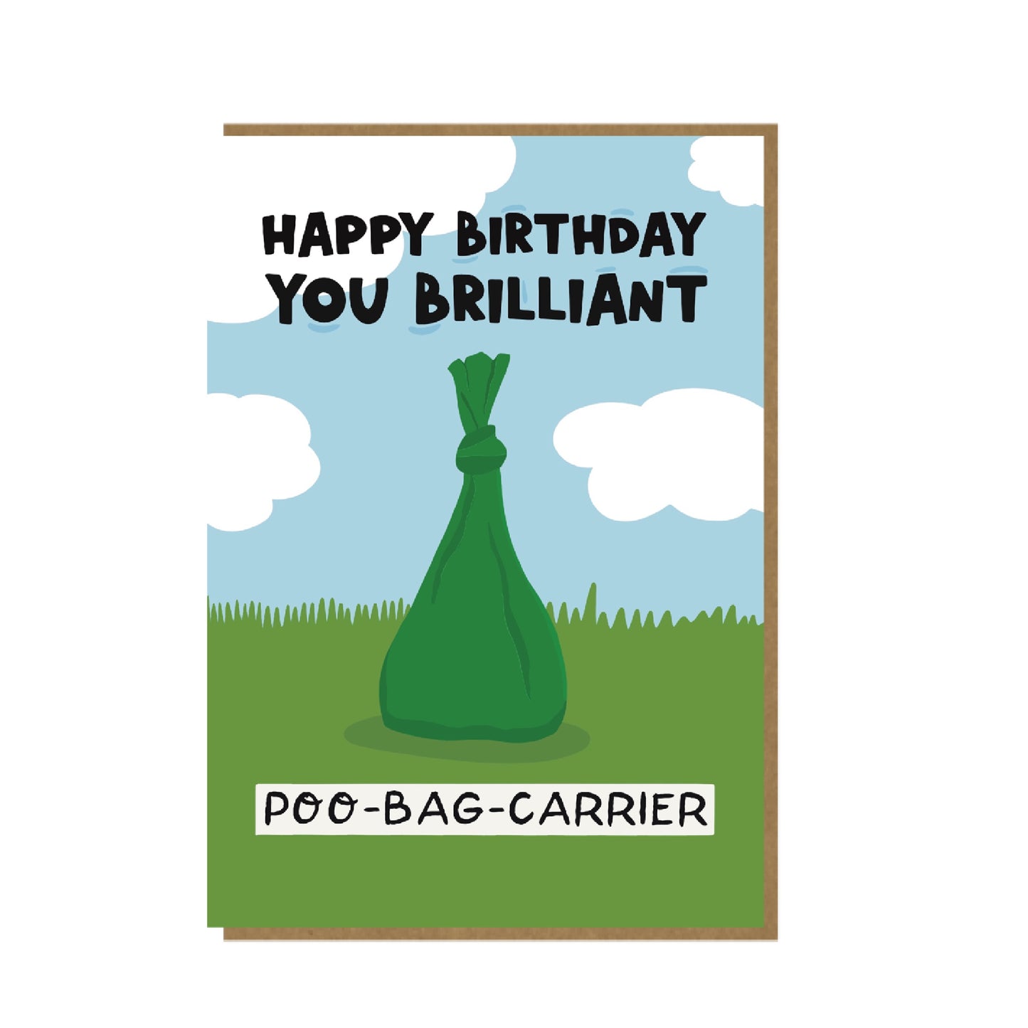 Poo Bag Carrier - funny birthday card for dog lover