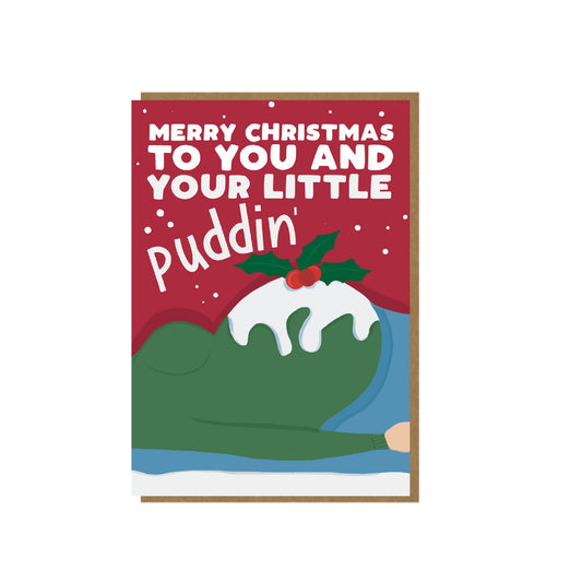 To The Pudding Christmas card for expecting mum