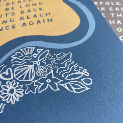 Paddling Tide Print - Beach Print - Norfolk Print