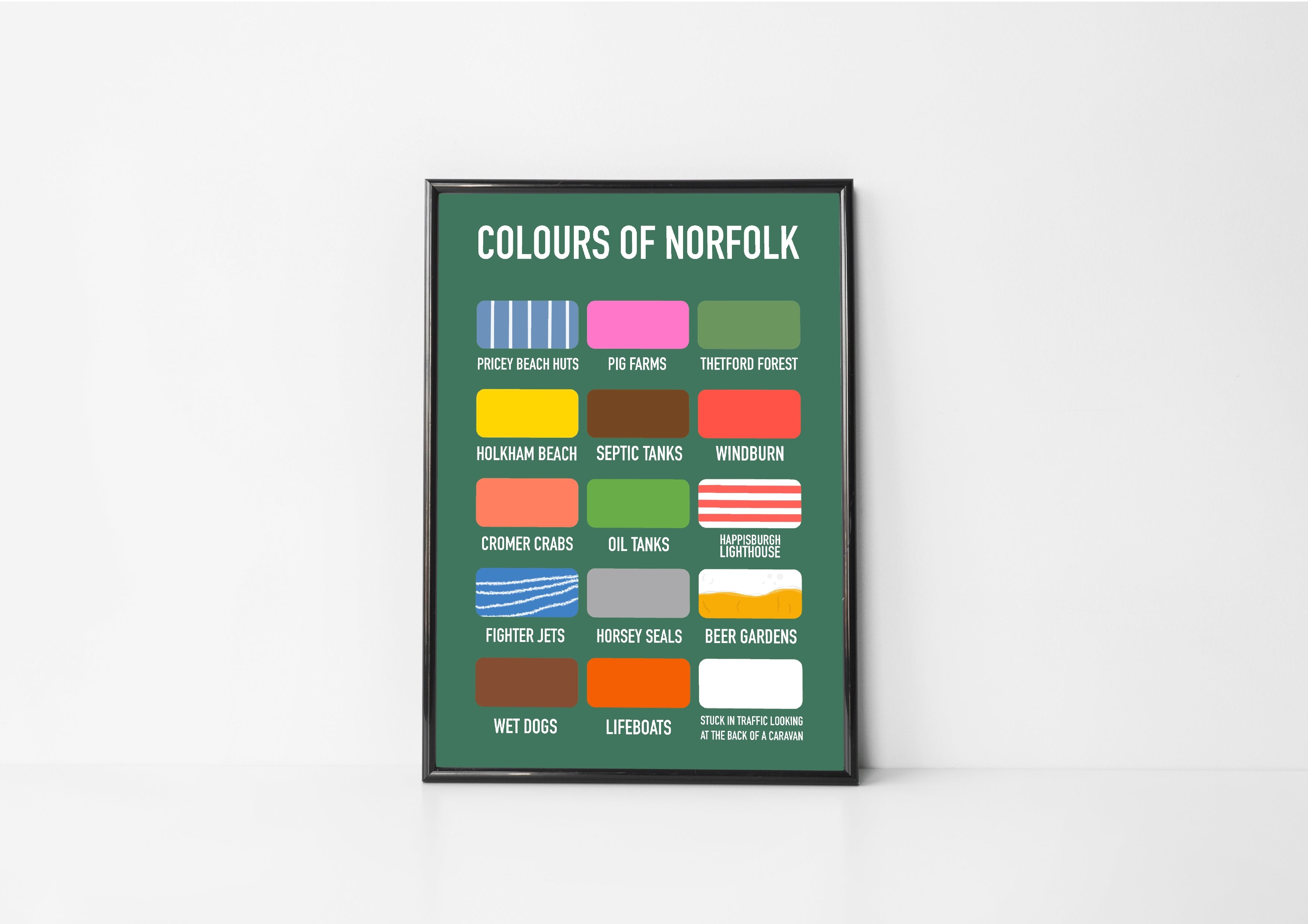 Norfa Color Colours of Norfolk - Norfolk wall art gift