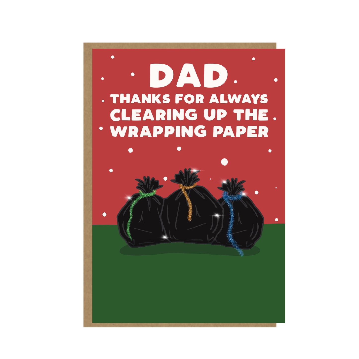 Dad Christmas Card - Funny Wrapping Paper Card