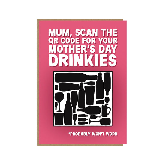 Mum QR Code for Wine - Funny Mother's Day Card