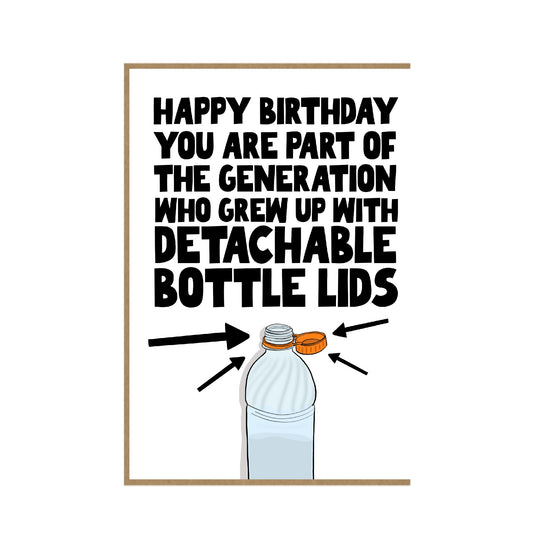 Bottle Lids - Nostalgic Funny Birthday card