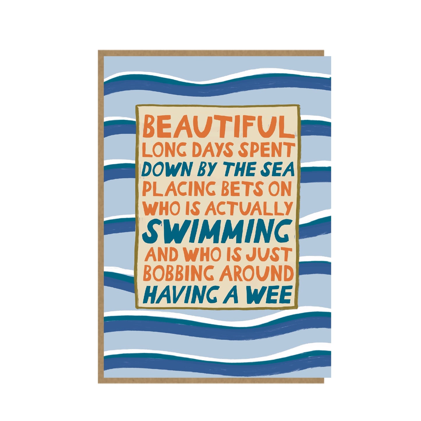 Wee in the Sea - Colourful Seaside Card - Bold and Bright
