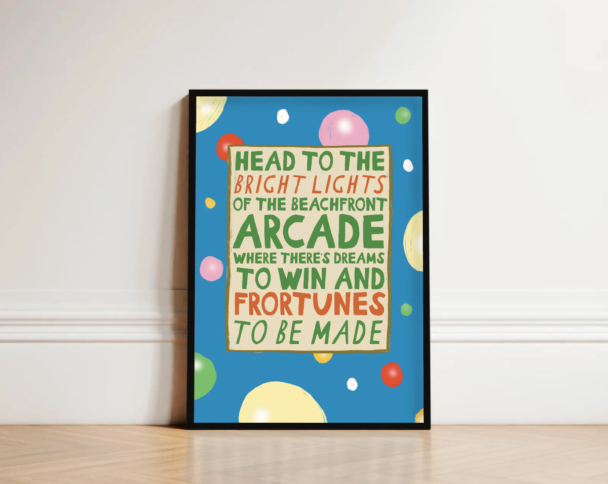 Beach Print - Seaside Arcade Print - British Summertime