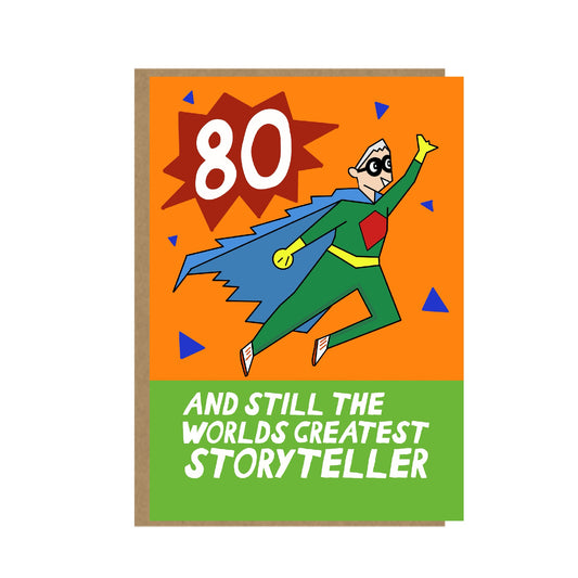 80 Birthday Card - Funny birthday card for him - Superhero