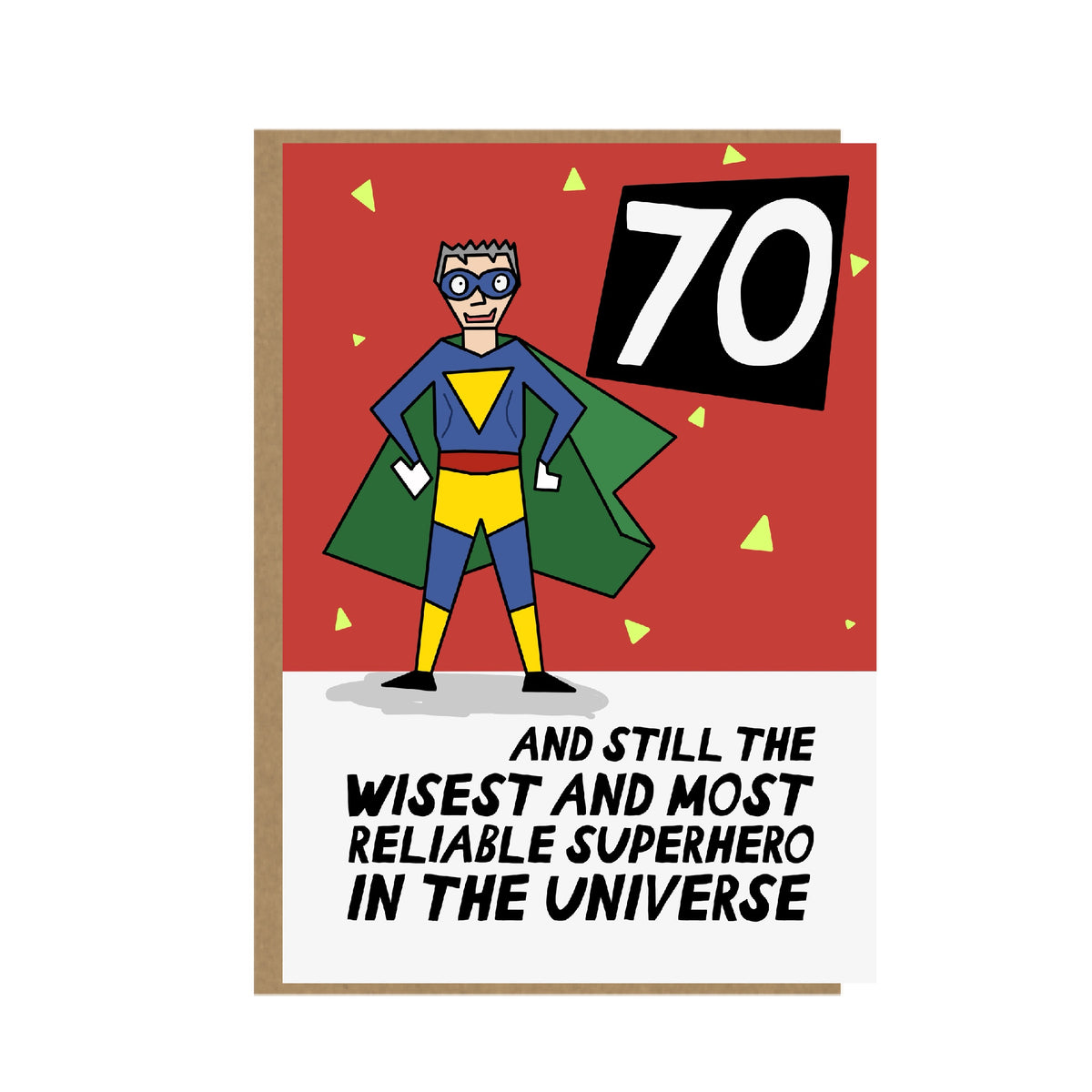 70 Birthday Card - Funny birthday card for him - Superhero
