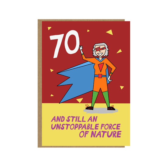 70 Birthday Card - Funny birthday card for her - Superhero