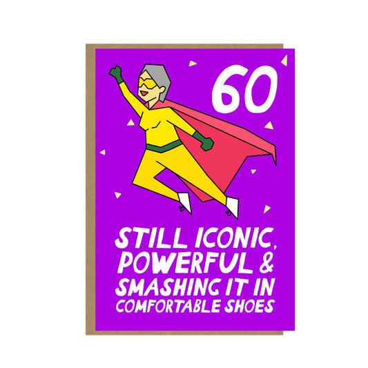 60 Birthday Card - Funny birthday card for her - Superhero