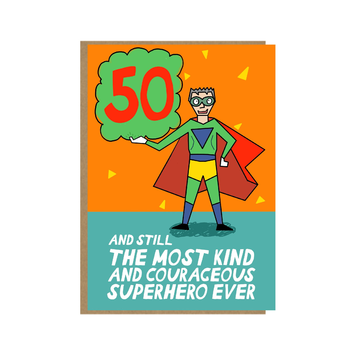 50 Birthday Card - Funny birthday card for him - Superhero