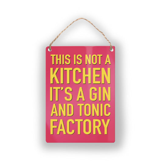 Gin and Tonic Factory - Mini Metal Kitchen Sign