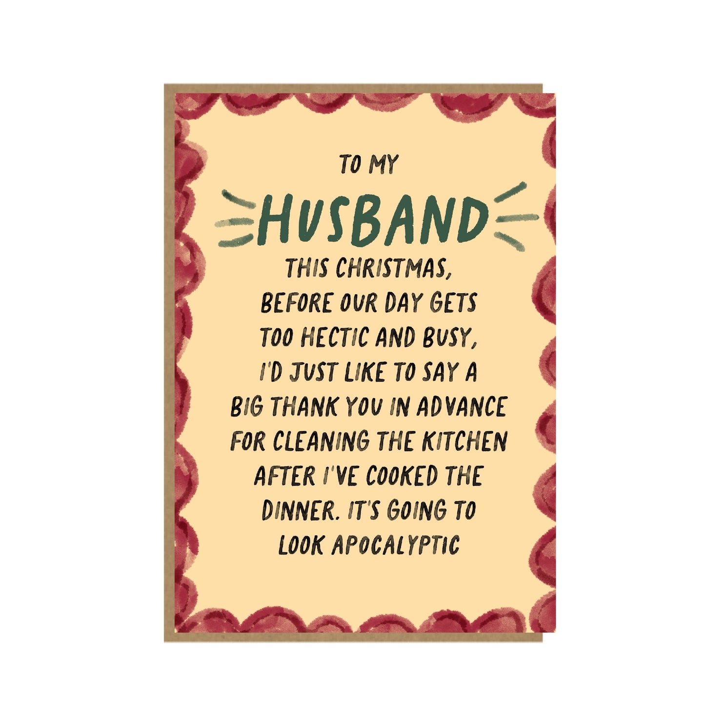 Heartfelt and funny Christmas card for Husband