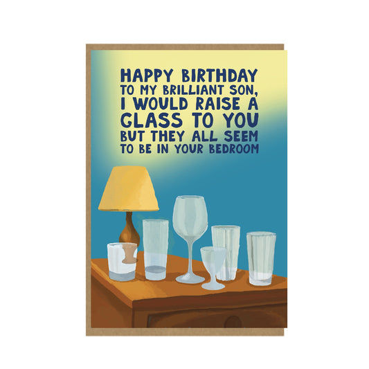 Son Birthday Card - Funny Glasses Card