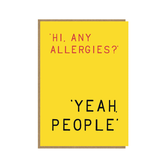 Any Allergies Card - Funny Food Card