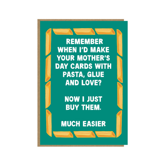 Pasta and Love - Funny Mother's Day Card - Handmade Card