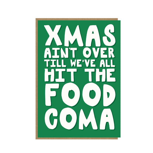 Food Coma Christmas Card - funny Christmas Card