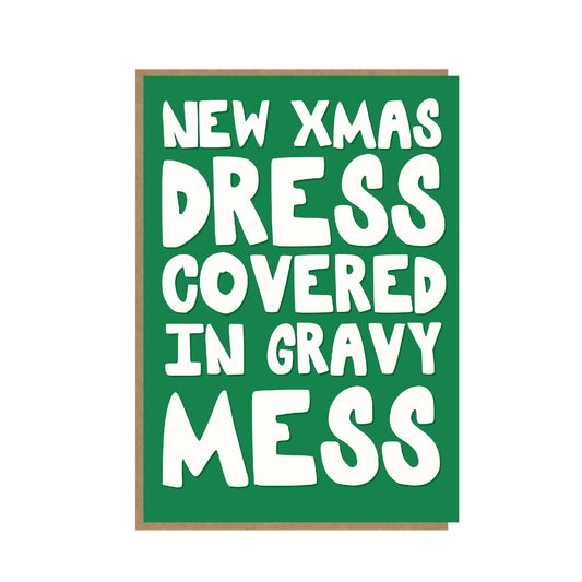 Gravy on dress Christmas Card - funny Christmas Card
