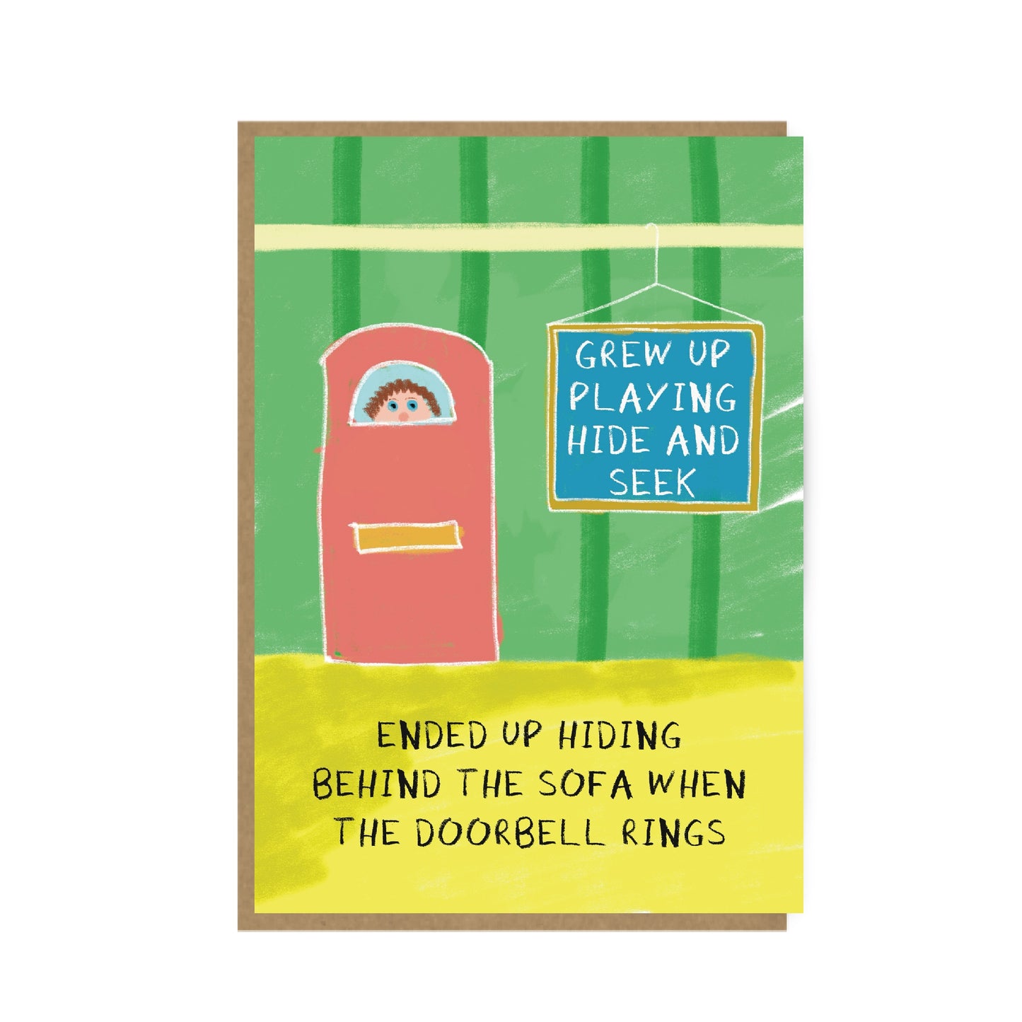Hide and Seek Card - Funny Introvert Card - Nostalgic Card