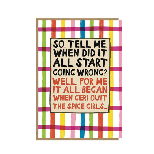 Geri Therapy Card - Spice Girls Card - Bold and Bright