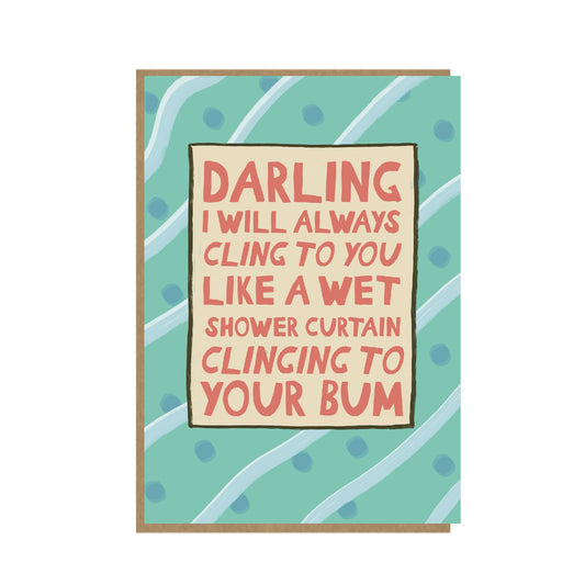 Shower Curtain - Funny Love Card - Bold and Bright